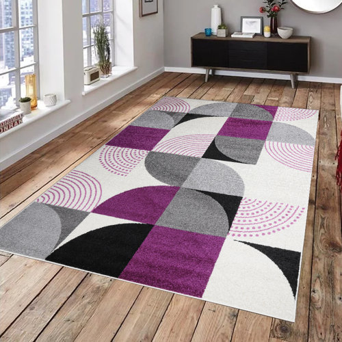 Oliver Davant Geometric Purple/Gray Area Rug & Reviews Wayfair